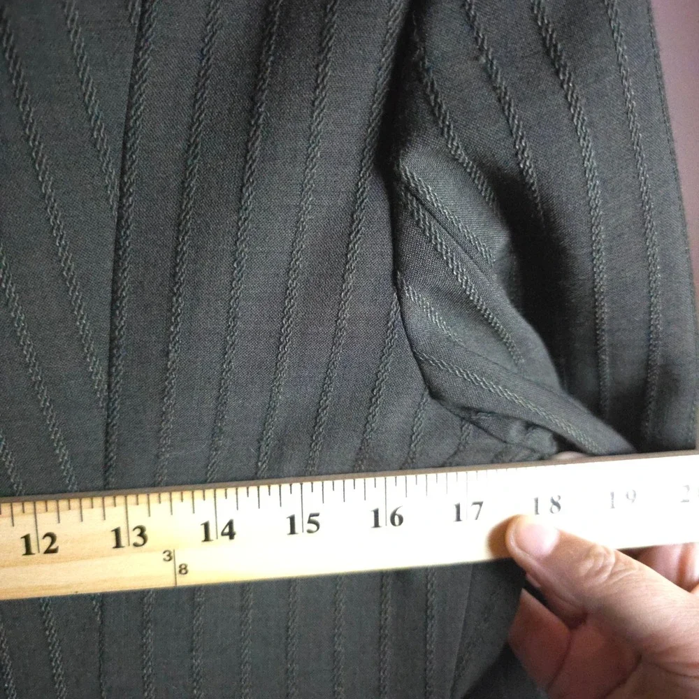 Banu Paris‎ Green Pinstripe Cropped Blazer Corset Set Womens Small